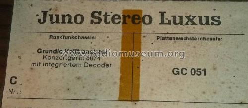 Juno stereo Ch= 8074 ST; Rosita, Theo Schmitz (ID = 1140819) Radio