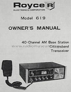 40-Channel AM Base Station CB Transceiver 619; Royce Electronics (ID = 824039) Citizen