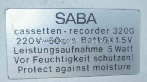 Cassetten Recorder 320G; SABA; Villingen (ID = 616460) R-Player