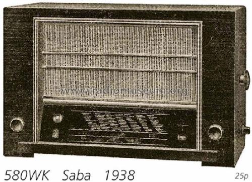 S-580WK; SABA; Villingen (ID = 720) Radio