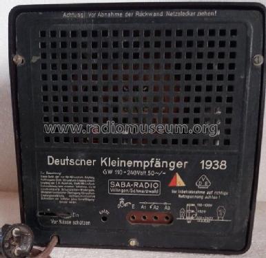 Deutscher Kleinempfänger 1938 DKE38; SABA; Villingen (ID = 2275735) Radio