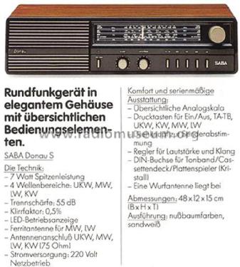 Donau S; SABA; Villingen (ID = 1875427) Radio