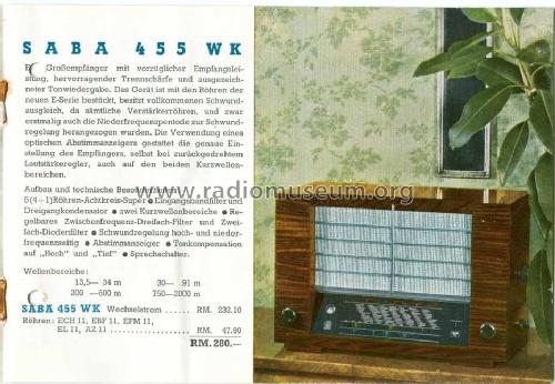 SABA S-455WK 455WK; SABA; Villingen (ID = 256118) Radio