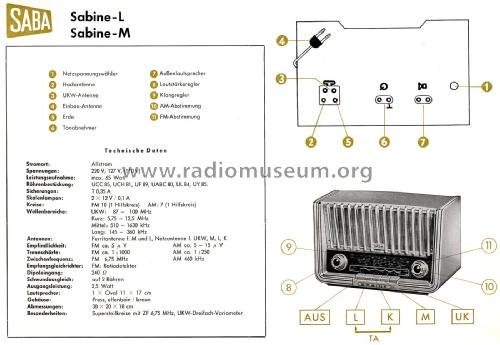 Sabine L 57070 - 3000; SABA; Villingen (ID = 2894697) Radio