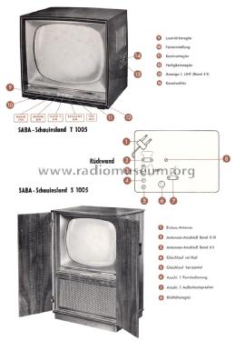 Schauinsland T1005; SABA; Villingen (ID = 2042274) Télévision