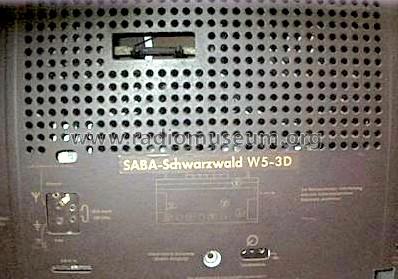 Schwarzwald W5-3D; SABA; Villingen (ID = 26531) Radio