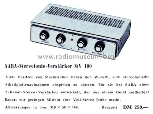 Stereo-Verstärker STV100; SABA; Villingen (ID = 2895170) Ampl/Mixer