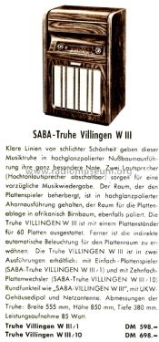 Truhe Villingen W IIIT/1; SABA; Villingen (ID = 2904303) Radio