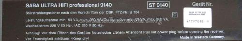 Ultra-Hifi 9140; SABA; Villingen (ID = 1989301) Radio