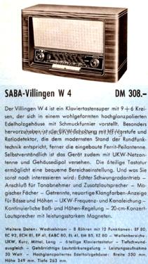 Villingen W4; SABA; Villingen (ID = 2903993) Radio