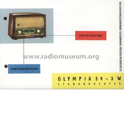 Olympia 59-3W; Sachsenwerk (ID = 1372918) Radio