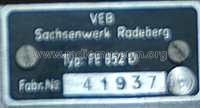 Rembrandt FE852D; Sachsenwerk Radeberg (ID = 163231) Fernseh-E