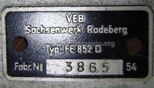 Rembrandt FE852D; Sachsenwerk Radeberg (ID = 679833) Fernseh-E