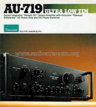AU-719; Sansui Electric Co., (ID = 1737782) Ampl/Mixer