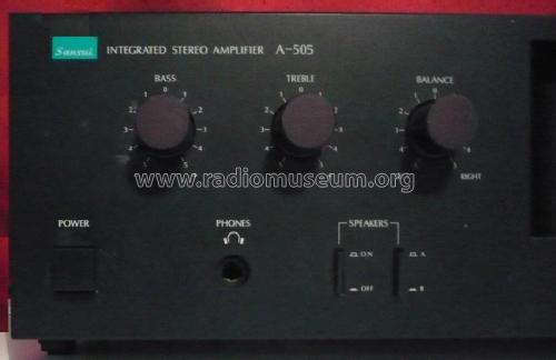 Integrated Stereo Amplifier A-505; Sansui Electric Co., (ID = 1708400) Ampl/Mixer