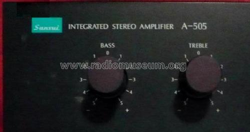 Integrated Stereo Amplifier A-505; Sansui Electric Co., (ID = 1708401) Ampl/Mixer