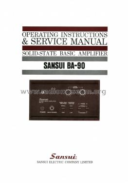 Stereo Basic Amplifier BA-90; Sansui Electric Co., (ID = 1983057) Ampl/Mixer