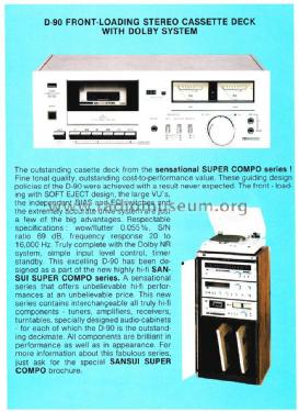 Stereo Cassette Deck D-90; Sansui Electric Co., (ID = 1753081) R-Player