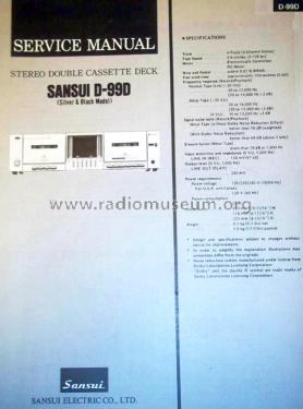 Stereo Double Cassette Deck D-99D; Sansui Electric Co., (ID = 1886421) R-Player