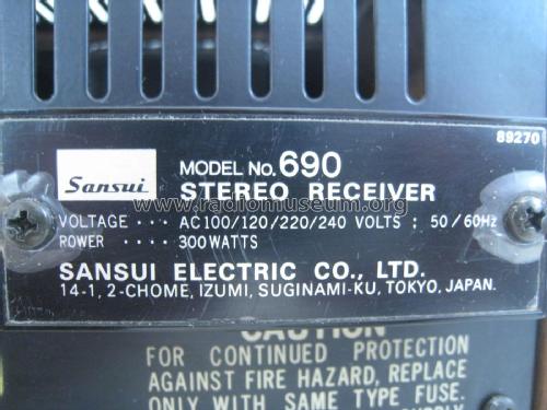 Stereo Receiver 690; Sansui Electric Co., (ID = 2090081) Radio