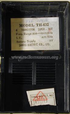 6 Transistor TH-632; Sanyo Electric Co. (ID = 1437929) Radio