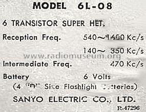 6L08; Sanyo Electric Co. (ID = 651664) Radio