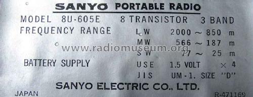 All Wave Deluxe 8U-605E; Sanyo Electric Co. (ID = 520847) Radio
