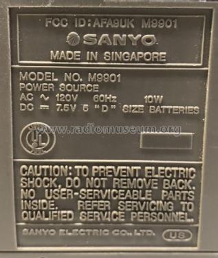 AM/FM 2Band Stereo Radio Cassette M-9901; Sanyo Electric Co. (ID = 2776673) Radio