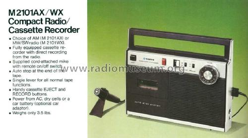 Portable Radio Cassette Recorder M-2101AX; Sanyo Electric Co. (ID = 1489354) Radio