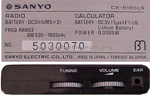 Calculator & Radio CX-8185LR; Sanyo Electric Co. (ID = 667506) Radio
