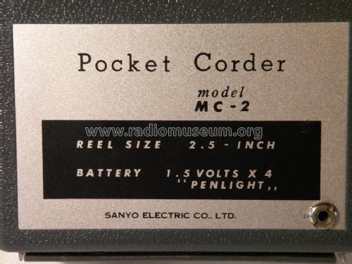 Pocket-Corder MC-2; Sanyo Electric Co. (ID = 2662943) Sonido-V