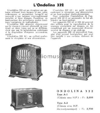 Ondolina 332A2; SBR Société Belge (ID = 1451493) Radio