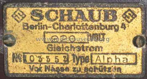 Alpha-Standard G; Schaub und Schaub- (ID = 1493616) Radio
