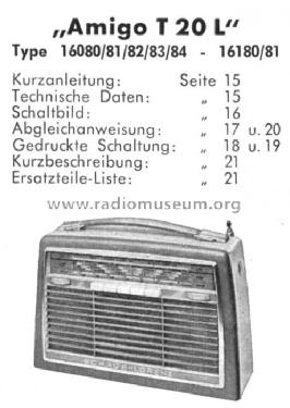 Amigo T20L; Schaub und Schaub- (ID = 52549) Radio