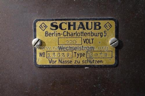 Beta-Standard W; Schaub und Schaub- (ID = 2388915) Radio