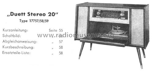 Duett-Stereo 20; Schaub und Schaub- (ID = 38009) Radio