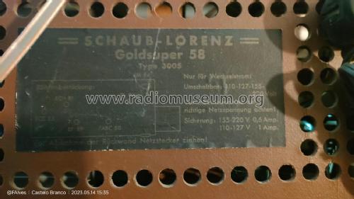 Goldsuper 58 3005; Schaub und Schaub- (ID = 2913949) Radio