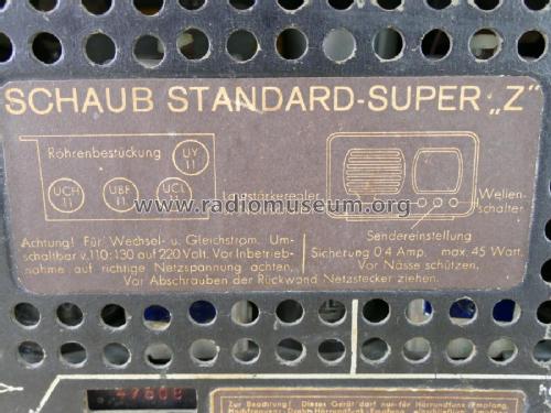 Standard-Super Z; Schaub und Schaub- (ID = 2574216) Radio