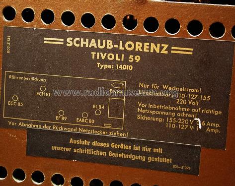 Tivoli 59 14010; Schaub und Schaub- (ID = 1576456) Radio