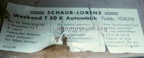 Weekend T50K Automatik; Schaub und Schaub- (ID = 627162) Radio
