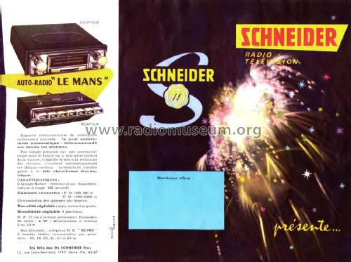 Schneider-Becker Le Mans ; Schneider Frères, (ID = 2072531) Car Radio