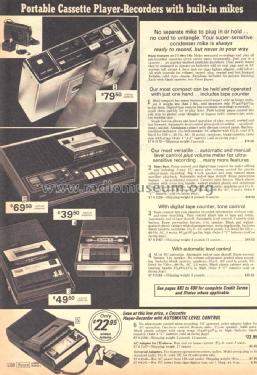 2165 Portable Cassette Recorder Order= 57H 2165; Sears, Roebuck & Co. (ID = 1739767) R-Player