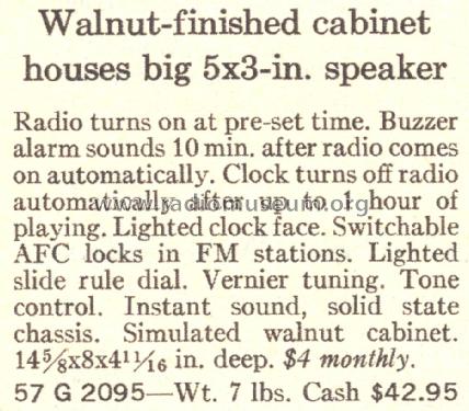 Silvertone 2095 Ch= 132.52901 Order=57G 2095; Sears, Roebuck & Co. (ID = 1676057) Radio