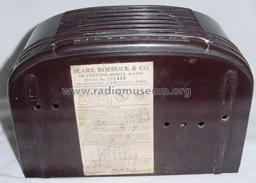 Silvertone Order= 57D 6409 Ch= 101.567B; Sears, Roebuck & Co. (ID = 378227) Radio