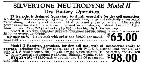 Silvertone 2 or II Neutrodyne ; Sears, Roebuck & Co. (ID = 1138509) Radio