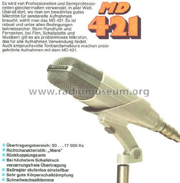 MD421N; Sennheiser (ID = 762844) Microphone/PU