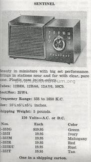 E-352G ; Sentinel Radio Corp. (ID = 1033228) Radio
