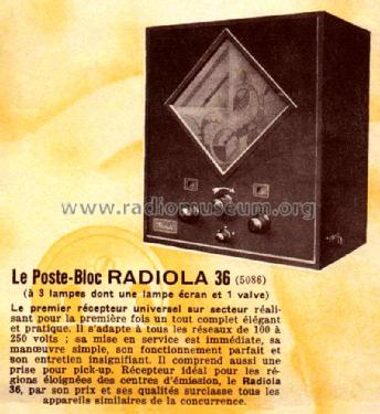 Radiola 36 ; Radiola marque (ID = 1971976) Radio