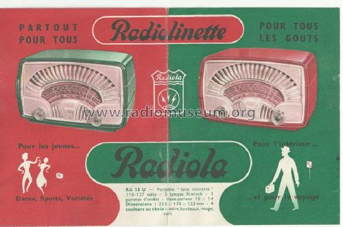 RA15U; Radiola marque (ID = 1476008) Radio