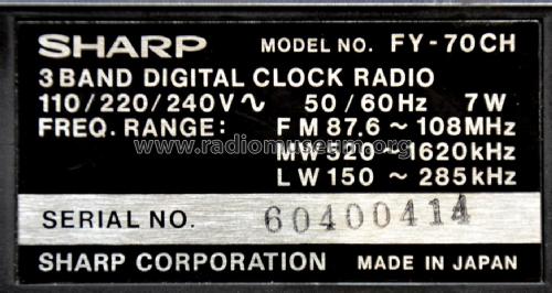 FY-70CH; Sharp; Osaka (ID = 2476428) Radio